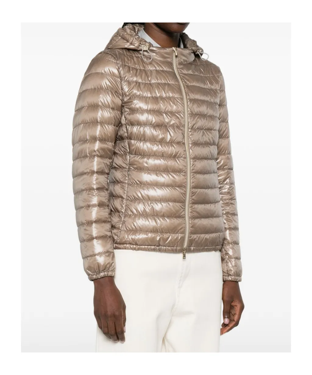 Hooded Zip-Up Quilted Cotton Coat