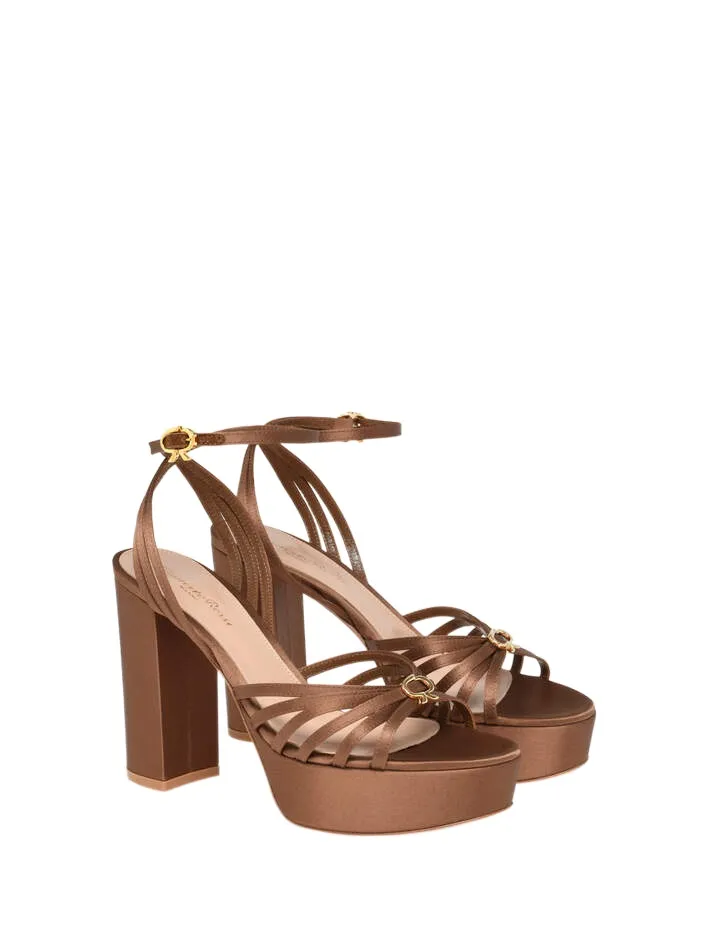Gianvito Rossi	Strappy Open Toe Block-Heel Sandals