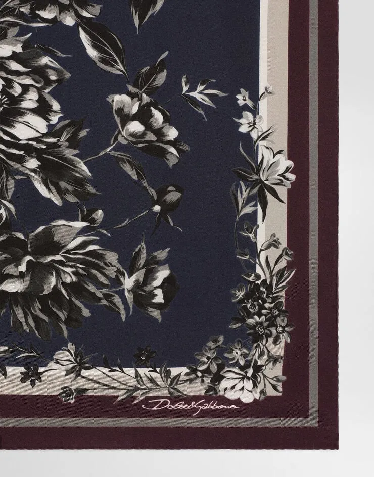 Dolce & Gabbana Peony Printed Scarf