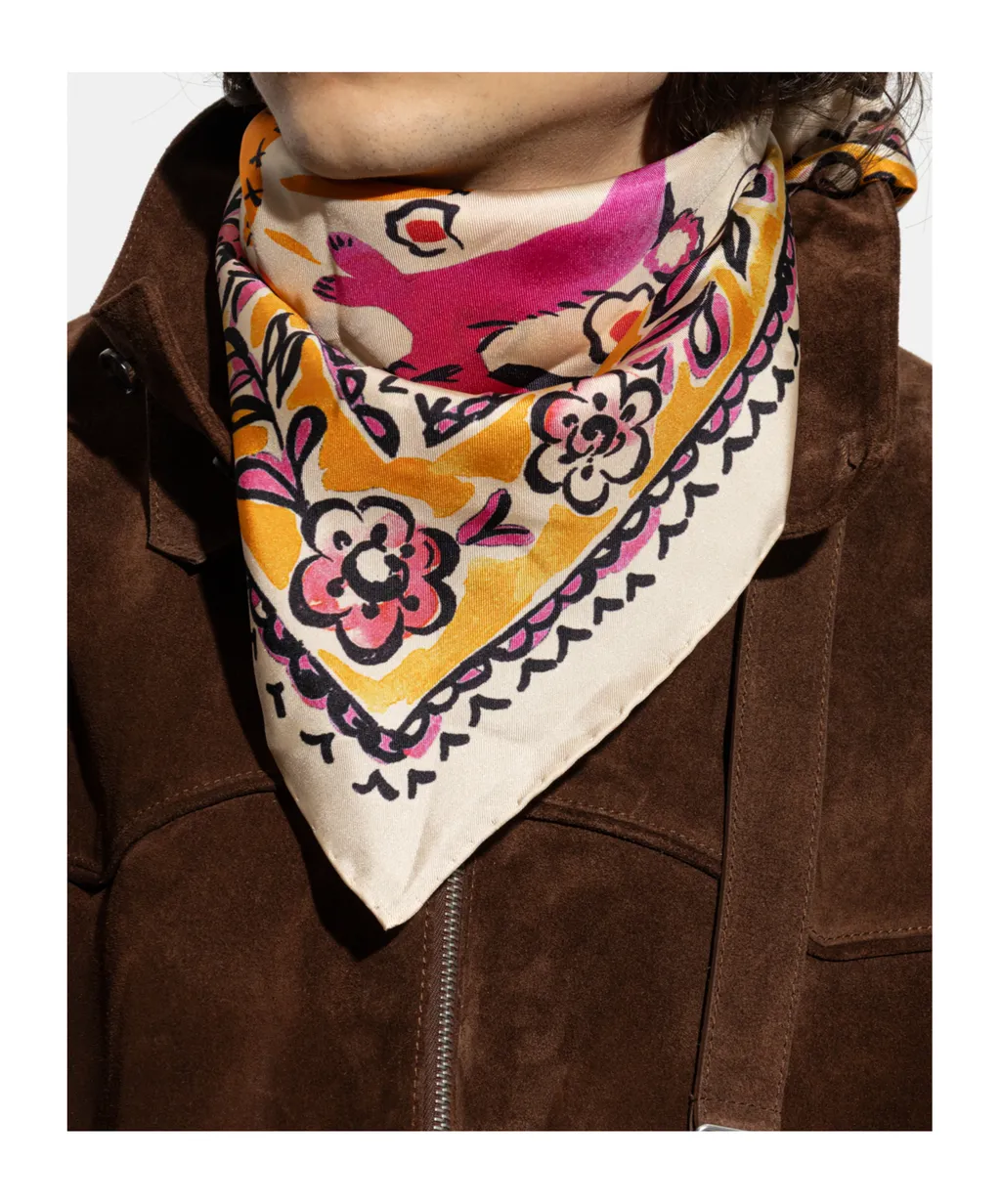 Patterned Printed Silk Scarf