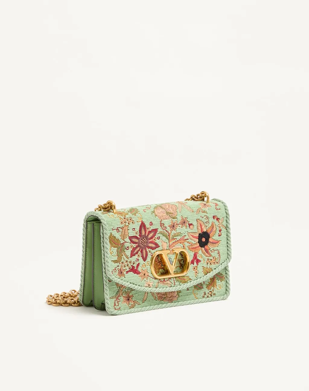 Valentino Garavani Vain Embroidered Shoulder Bag