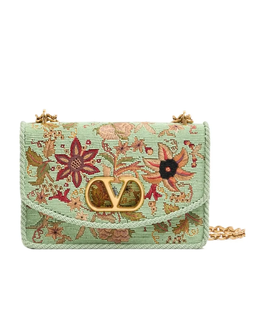 Valentino Garavani Vain Embroidered Shoulder Bag