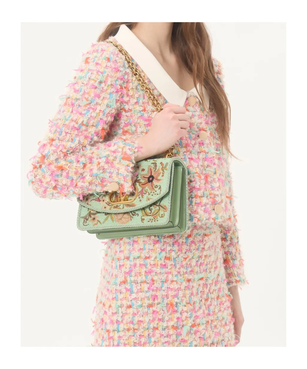 Valentino Garavani Vain Embroidered Shoulder Bag