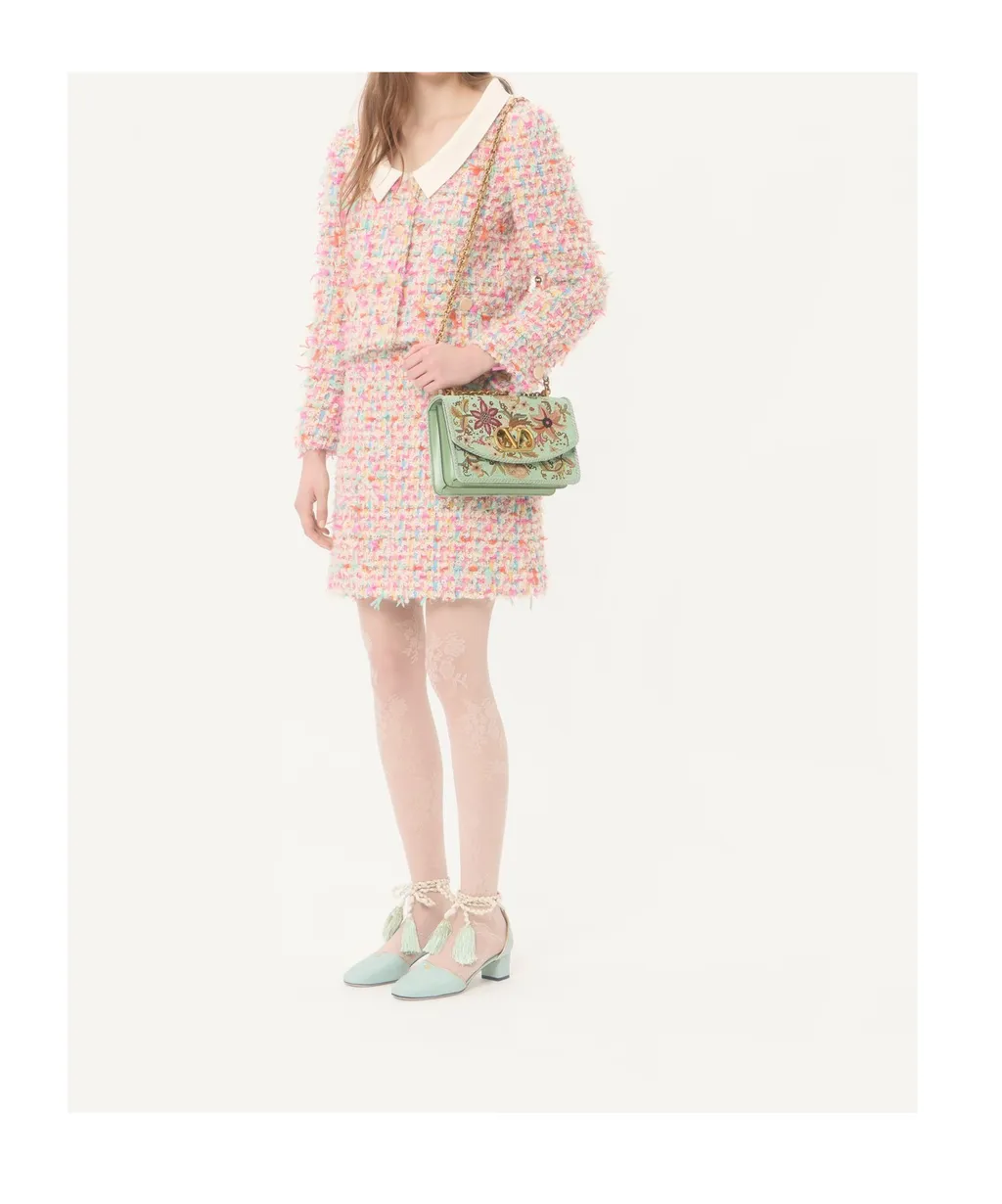 Valentino Garavani Vain Embroidered Shoulder Bag