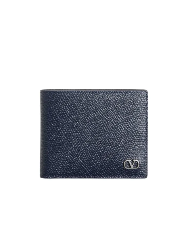 Valentino Garavani Vlogo Signature Grainy Calfskin Wallet
