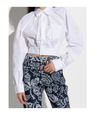 Dsquared2 Long Sleeve Cropped Shirt