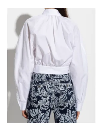Dsquared2 Long Sleeve Cropped Shirt