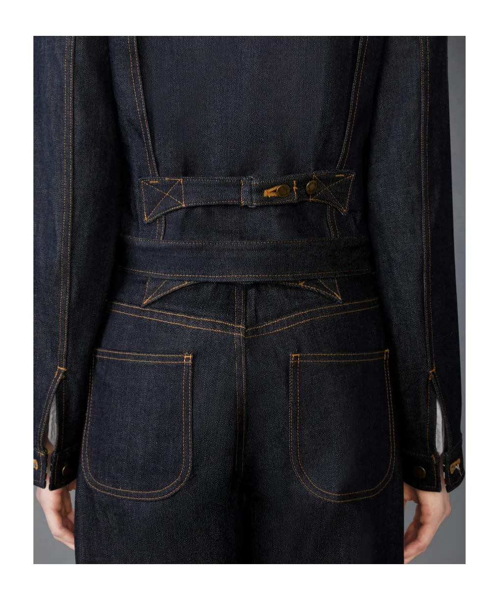 Pointed-Collar Denim Jacket