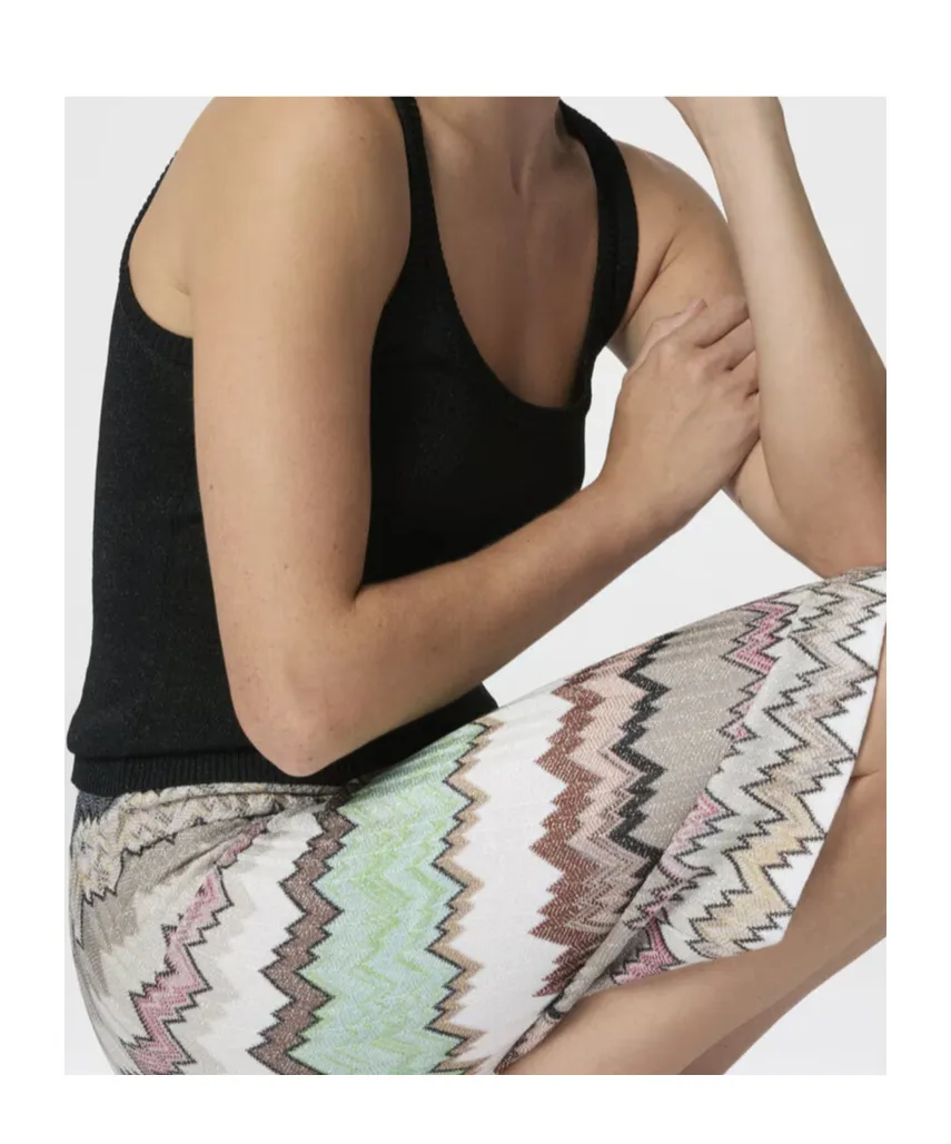 Missoni Side Slit Lamé Midi Skirt