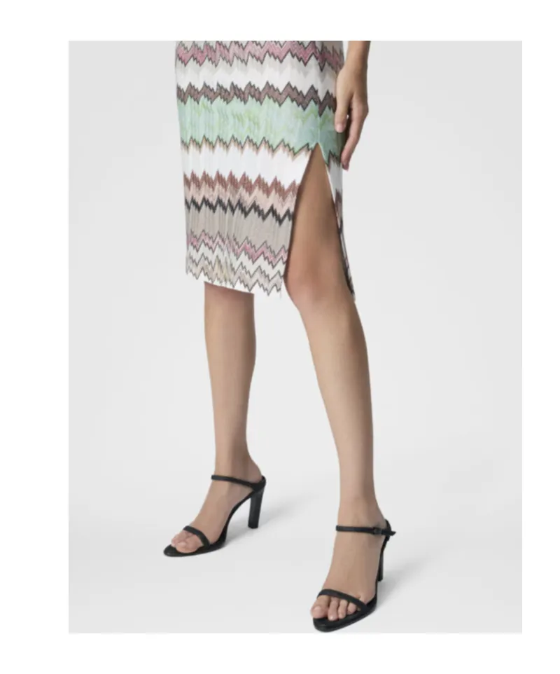 Missoni Side Slit Lamé Midi Skirt