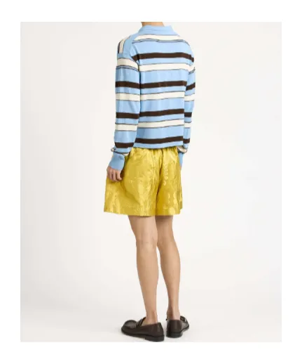 Jw Anderson Knitted Striped Rugby Polo Top