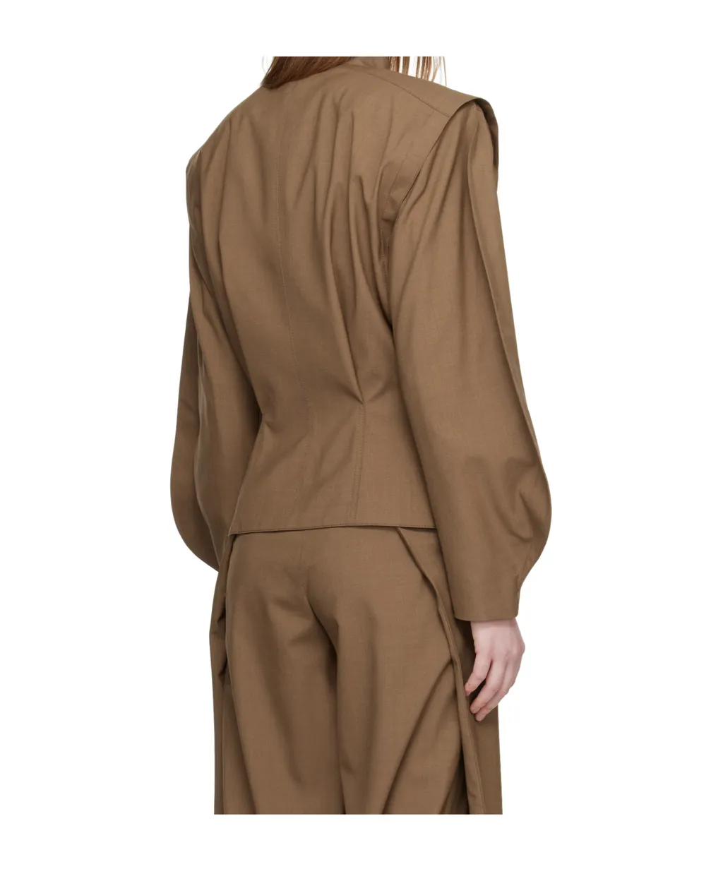Draped-Shoulder Jacket