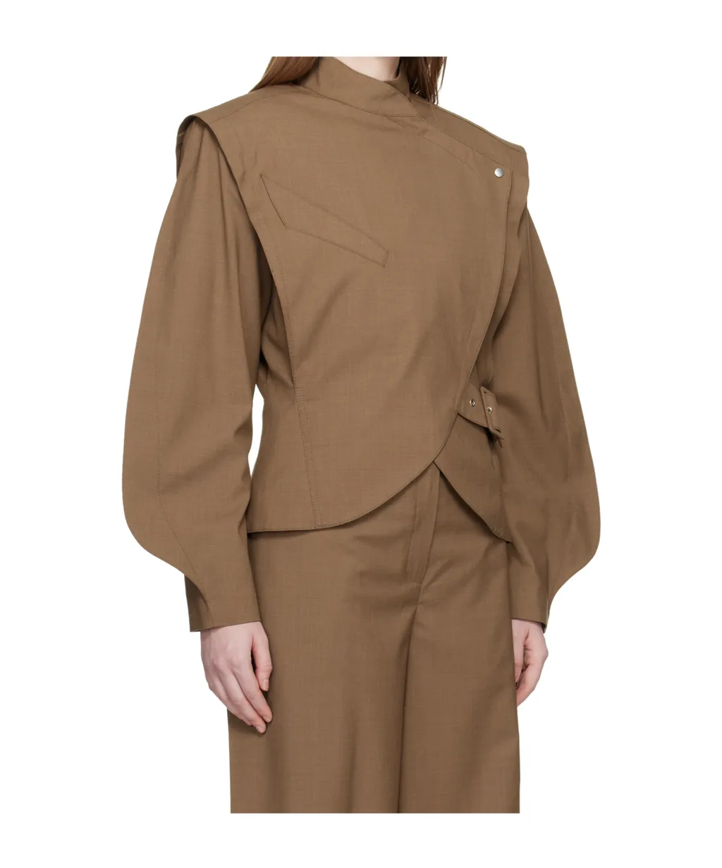 Draped-Shoulder Jacket
