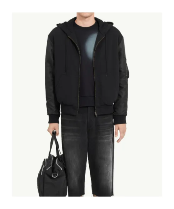 Mm6 Maison Margiela Zip-Up Gathered-Sleeve Hoodie