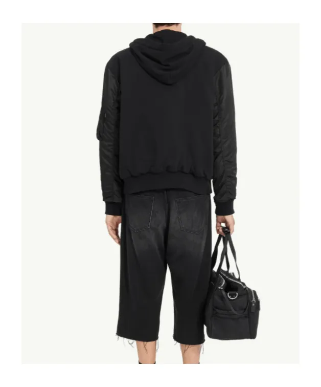 Mm6 Maison Margiela Zip-Up Gathered-Sleeve Hoodie