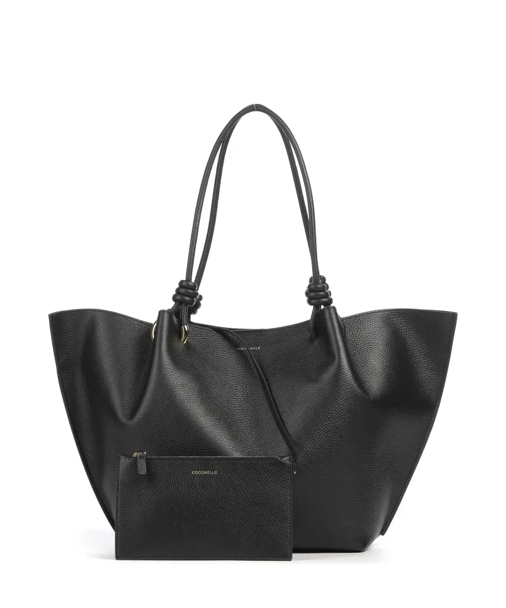 Finn Tote Bag Grained Leather Black
