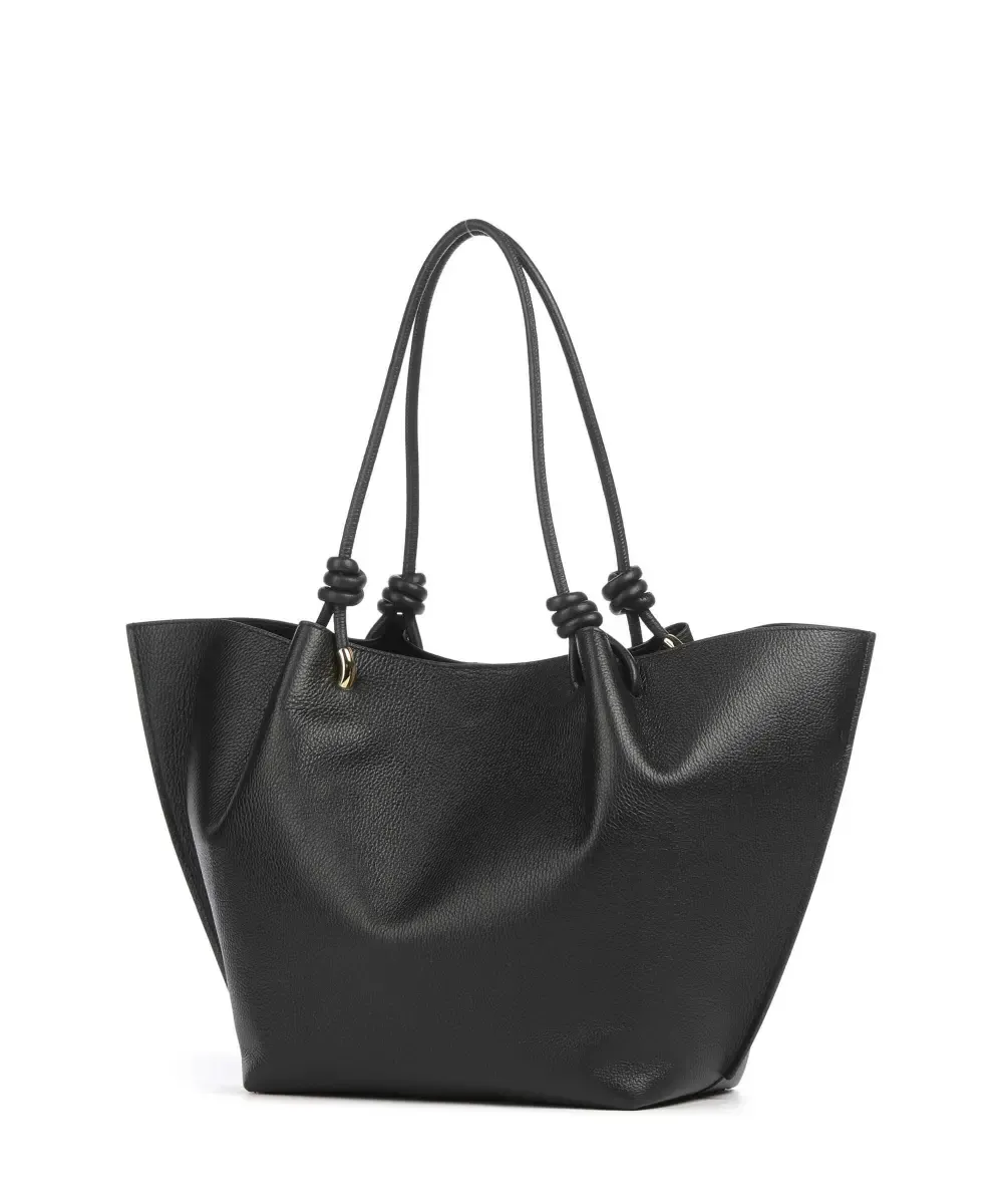 Finn Tote Bag Grained Leather Black