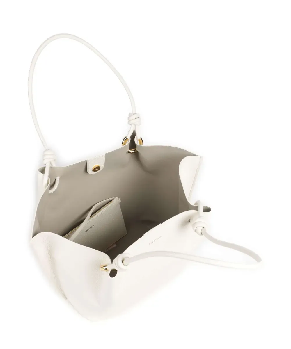 Finn Tote Bag Grained Leather Ivory