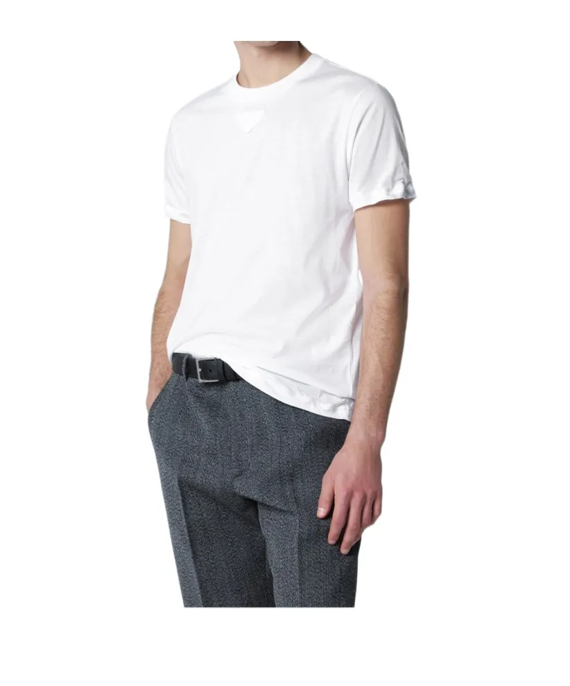 Prada Triangle-Patch Crewneck T-Shirt