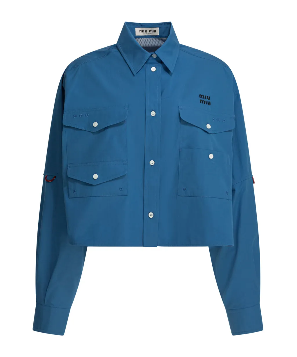 Miu Miu Logo-Embroidered Button-Up Shirt
