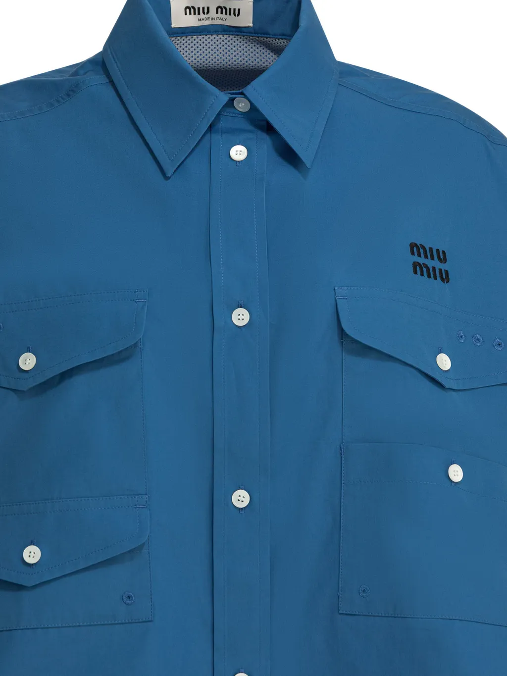 Miu Miu Logo-Embroidered Button-Up Shirt