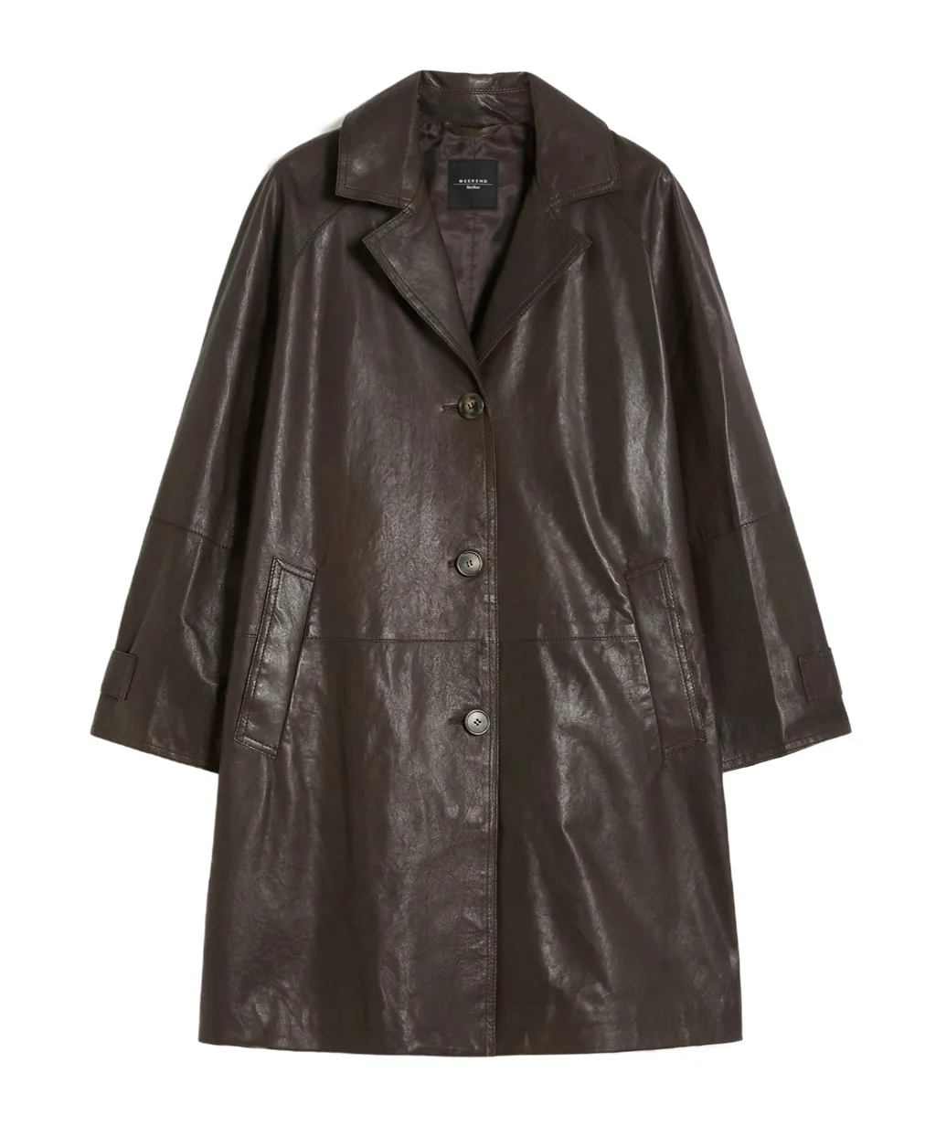 Long-Sleeved Leather Jacket