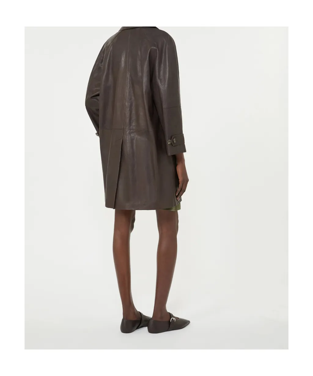 Long-Sleeved Leather Jacket