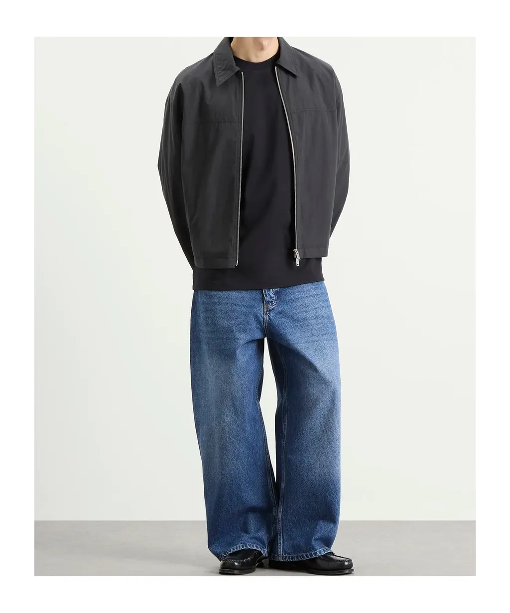 Studio Nicholson Logo Patch Cropped Wide-Leg Jeans
