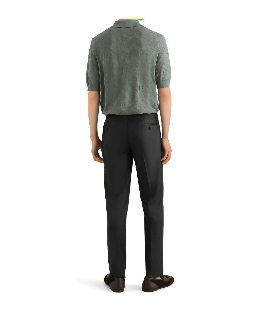 Dolce & Gabbana Micro-Dot Stitch Short-Sleeved Polo Shirt
