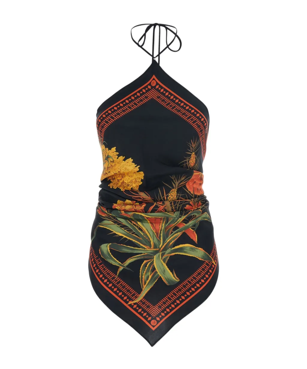 Blumarine Floral Printed Halterneck Top