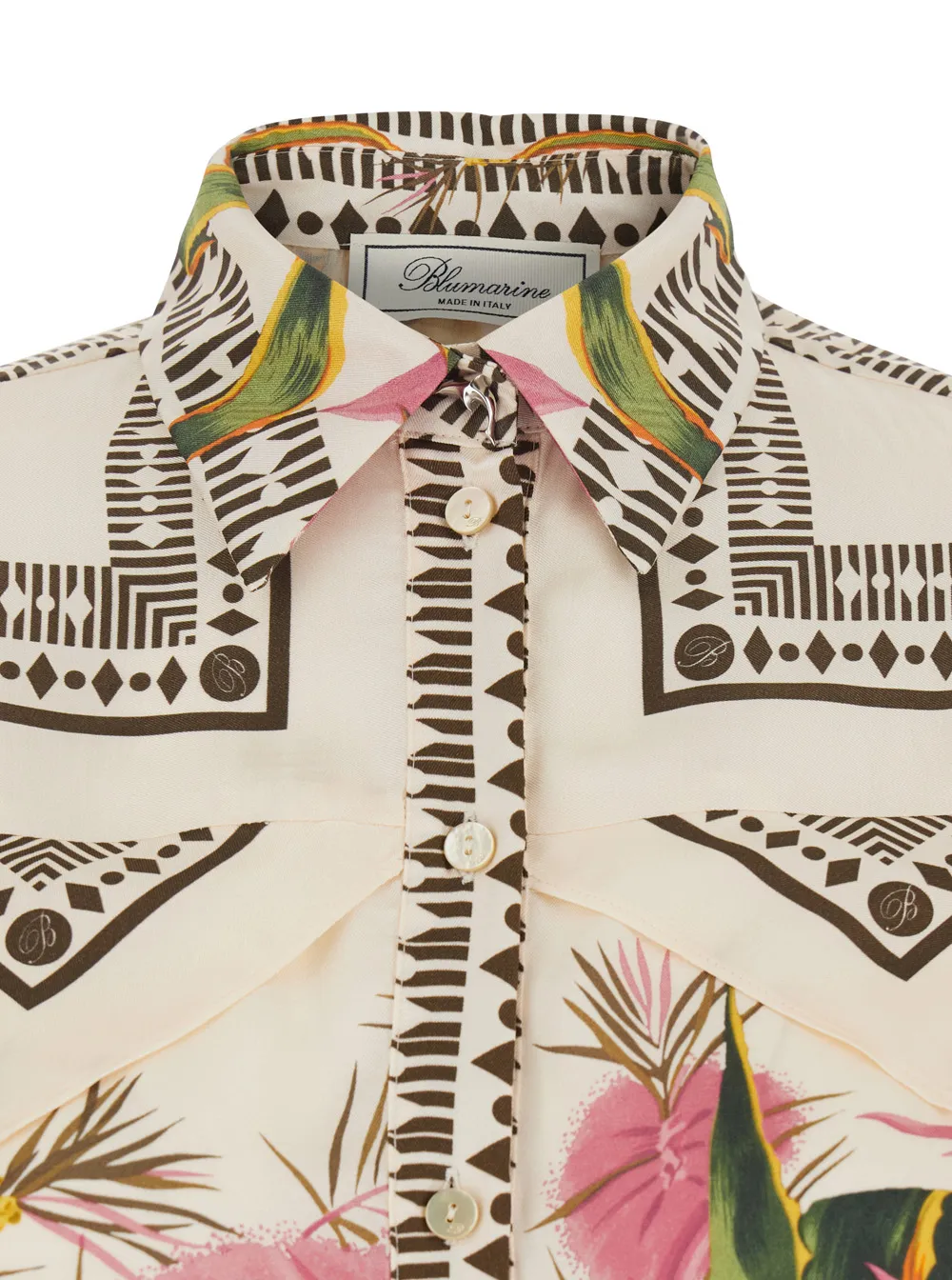 Blumarine Floral Printed Long Sleeved Shirt