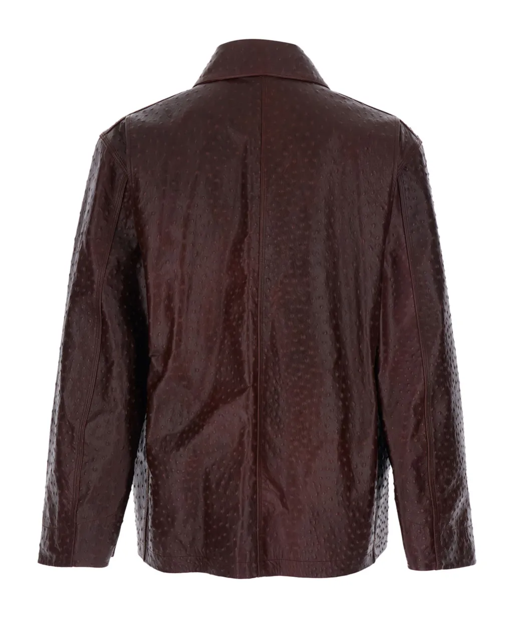 Casablanca Buttoned Workwear Leather Jacket
