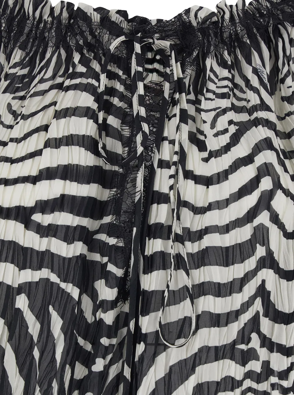 Blumarine Zebra Printed Boat Neckline Blouse