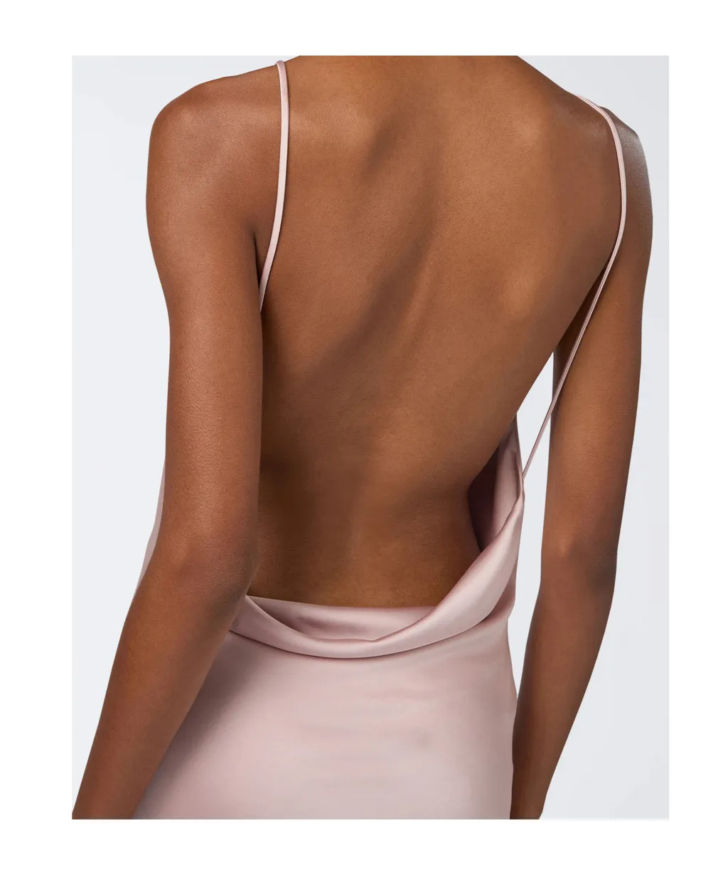 Vera Cowl-Neck Side-Slit Maxi Dress