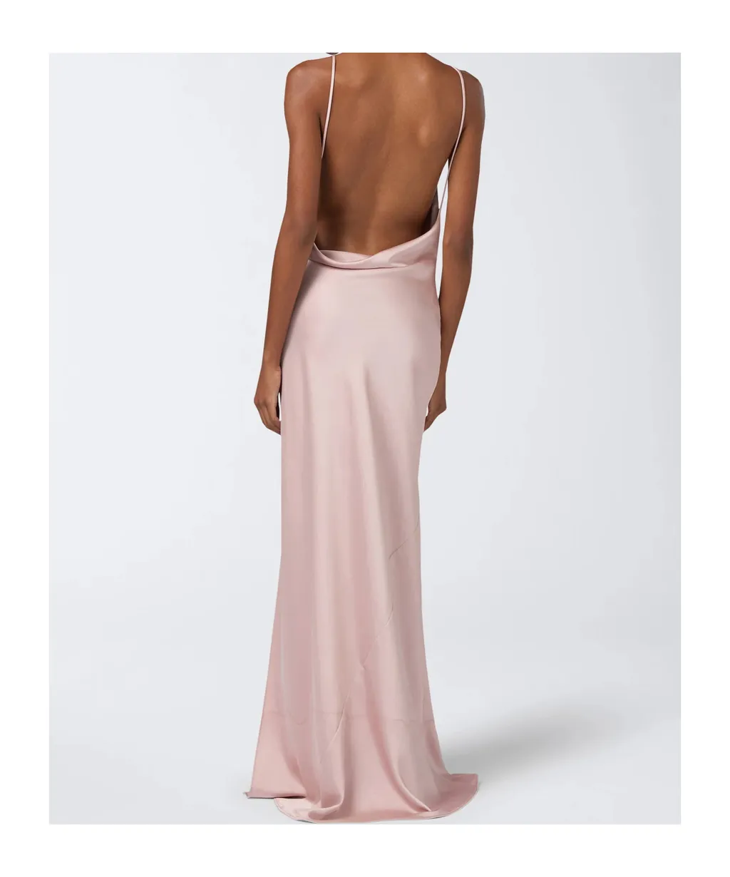 Vera Cowl-Neck Side-Slit Maxi Dress