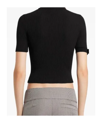 CourrÈGes Buckle Knitted T-Shirt