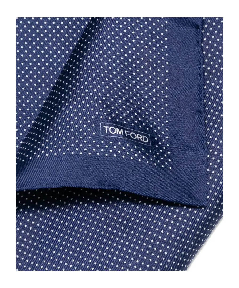 Dot-Print Silk Pocket Scarf