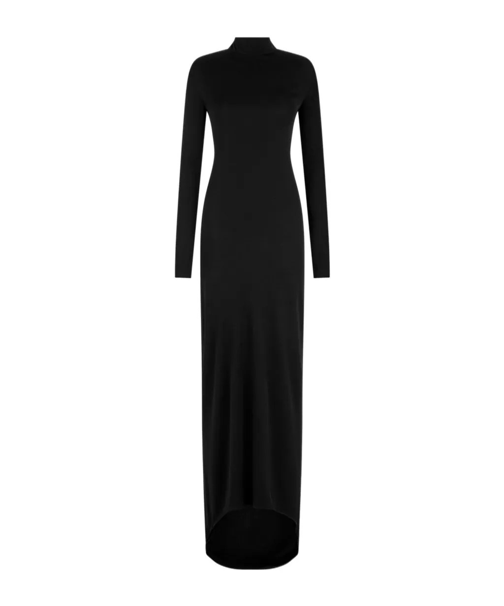 Tom Ford Long-Sleeved Open-Back Train Gown