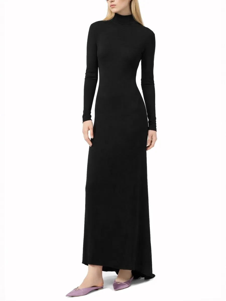 Tom Ford Long-Sleeved Open-Back Train Gown