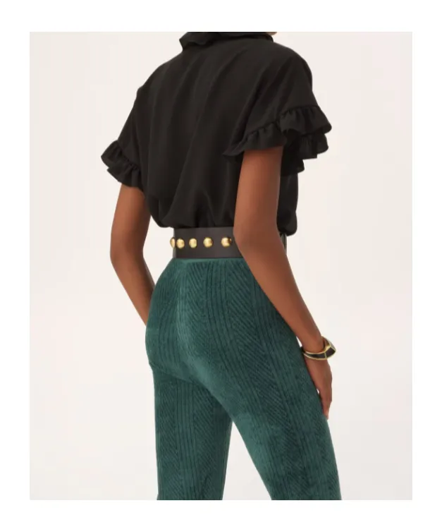 Short-Sleeve Ruffle Top In CrÊPe De Chine