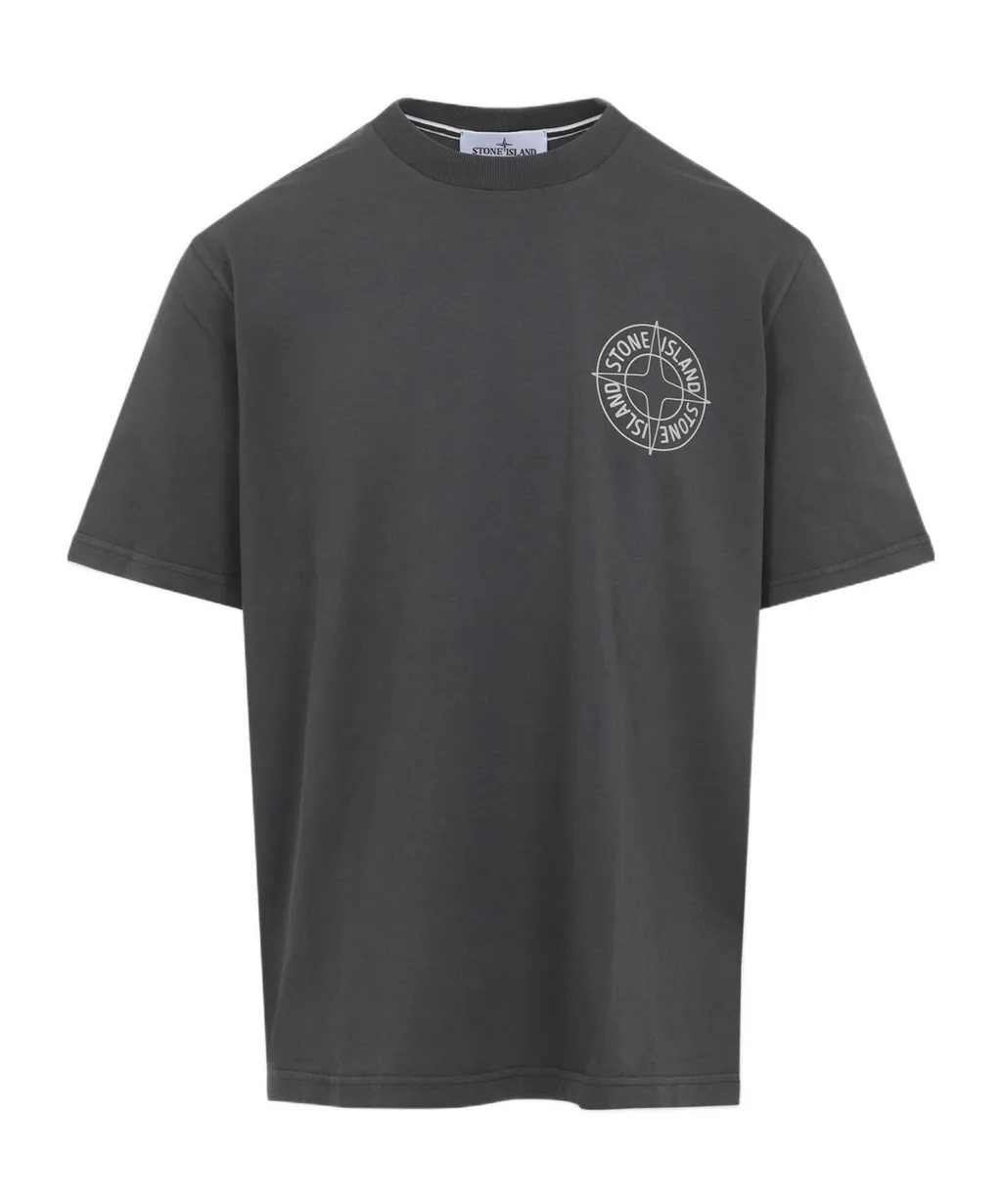Stone Island Logo Printed Crewneck T-Shirt