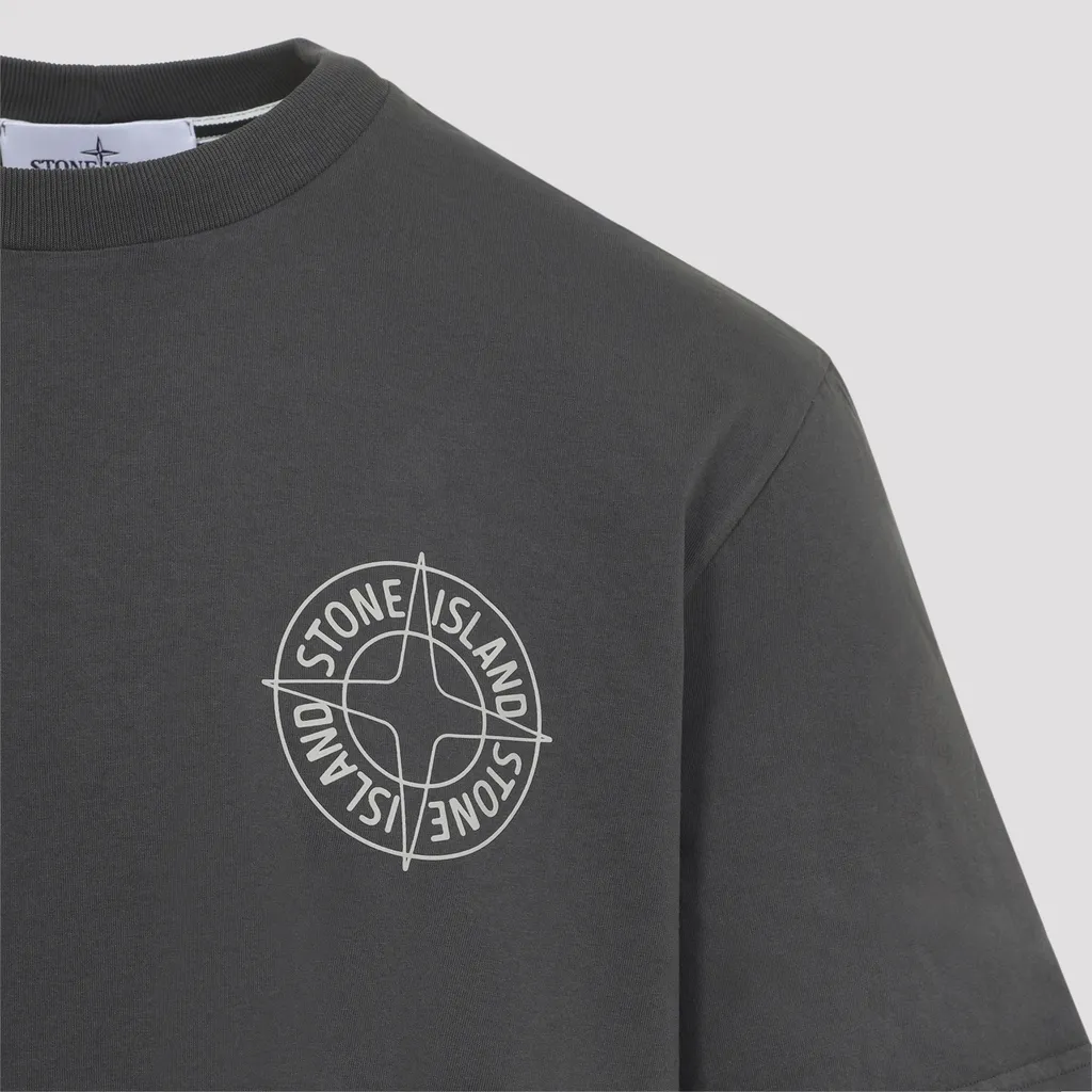 Stone Island Logo Printed Crewneck T-Shirt