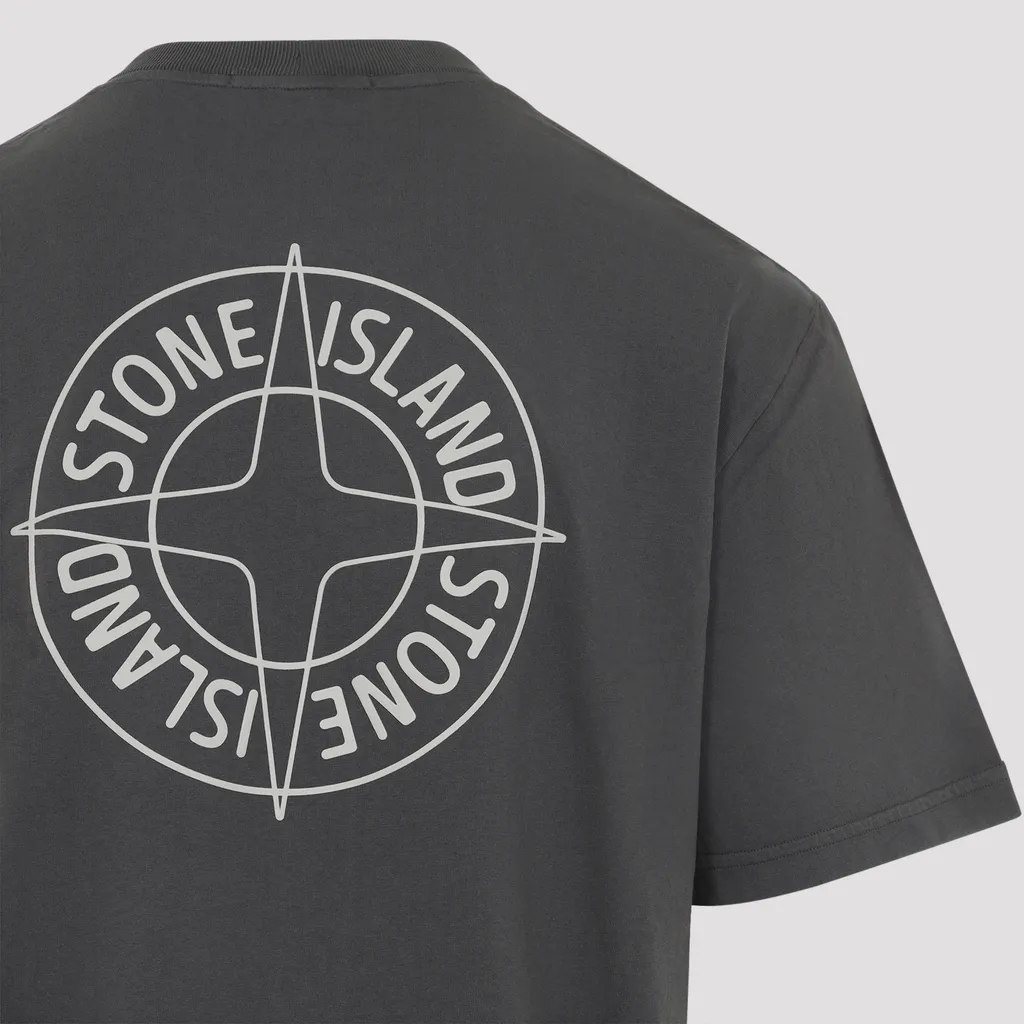 Stone Island Logo Printed Crewneck T-Shirt