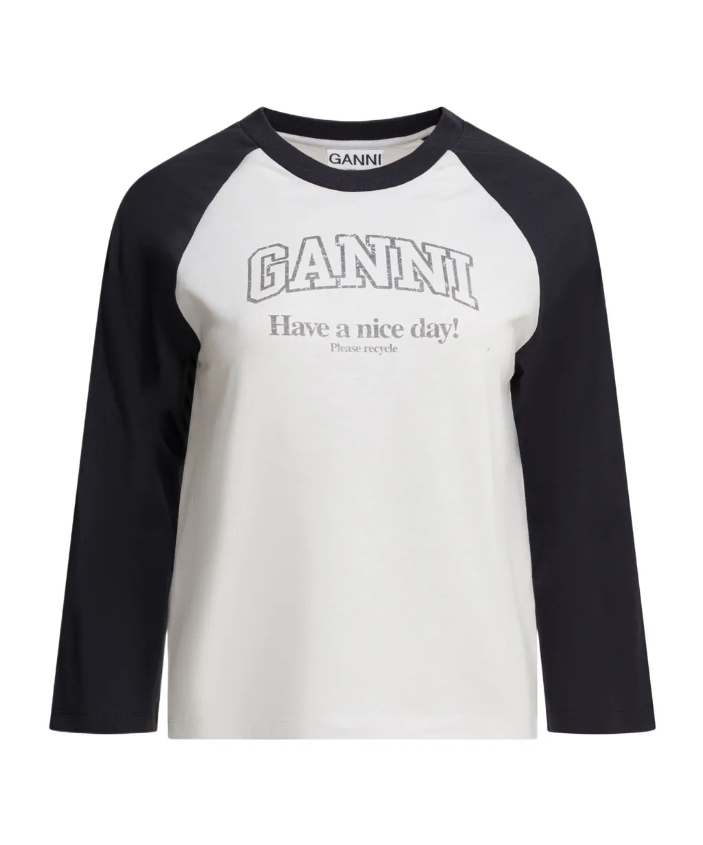 Ganni Logo Printed Crewneck T-Shirt