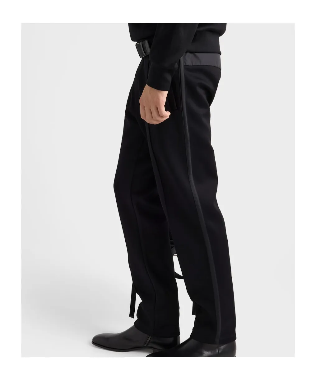Cotton Fleece Pants With Re-Nylon Details