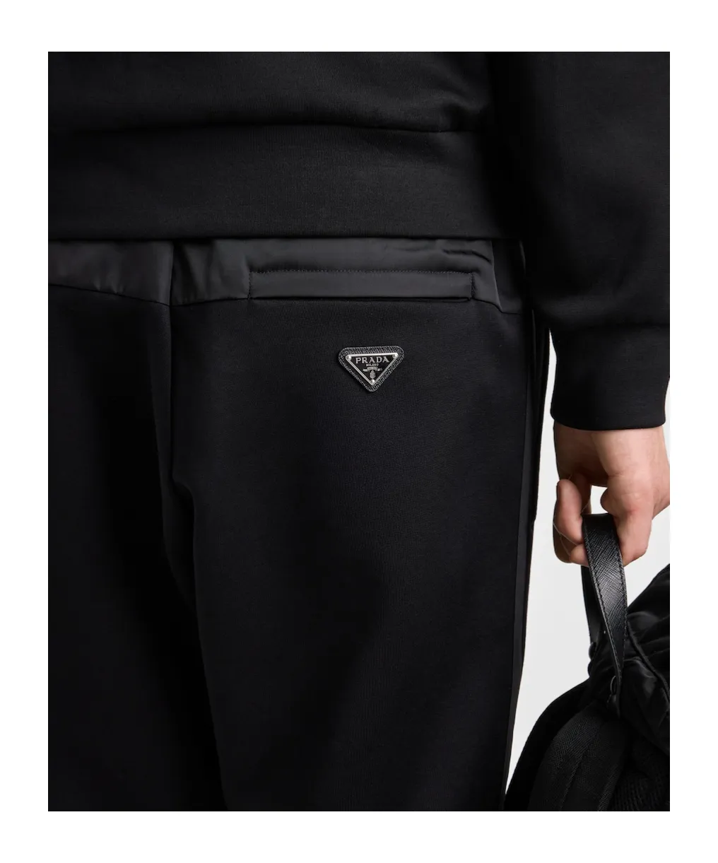 Cotton Fleece Pants With Re-Nylon Details