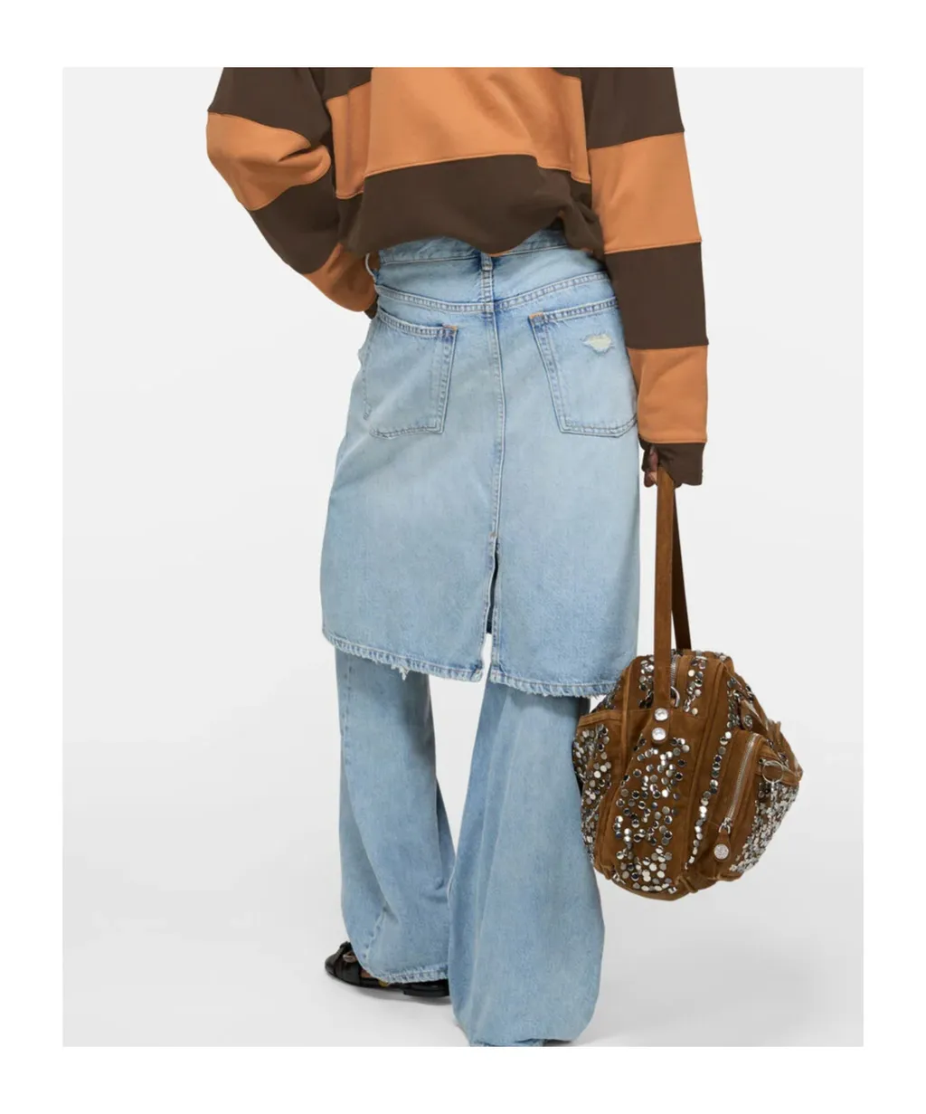 Acne Studios Logo Patch Distressed Panelled Jeans