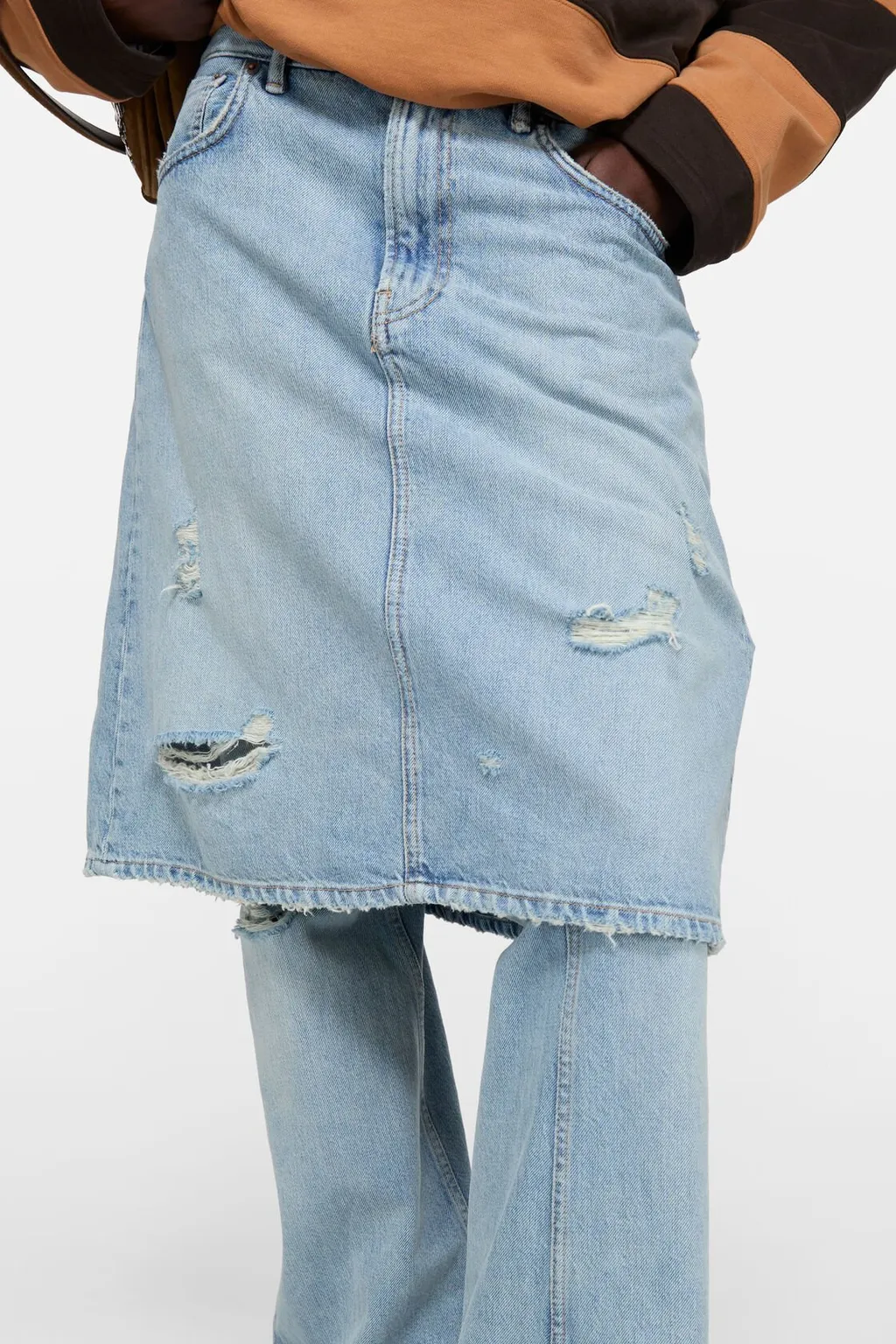 Acne Studios Logo Patch Distressed Panelled Jeans