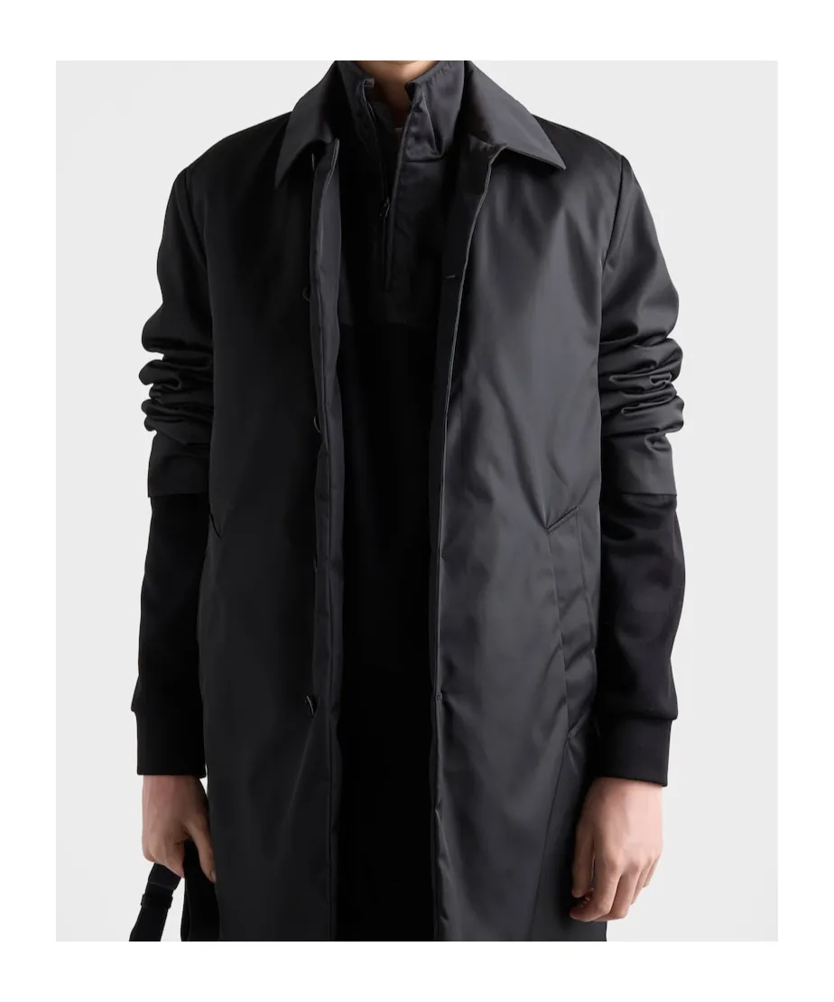 Cotton Fleece Zipper Jacket With Re-Nylon Details