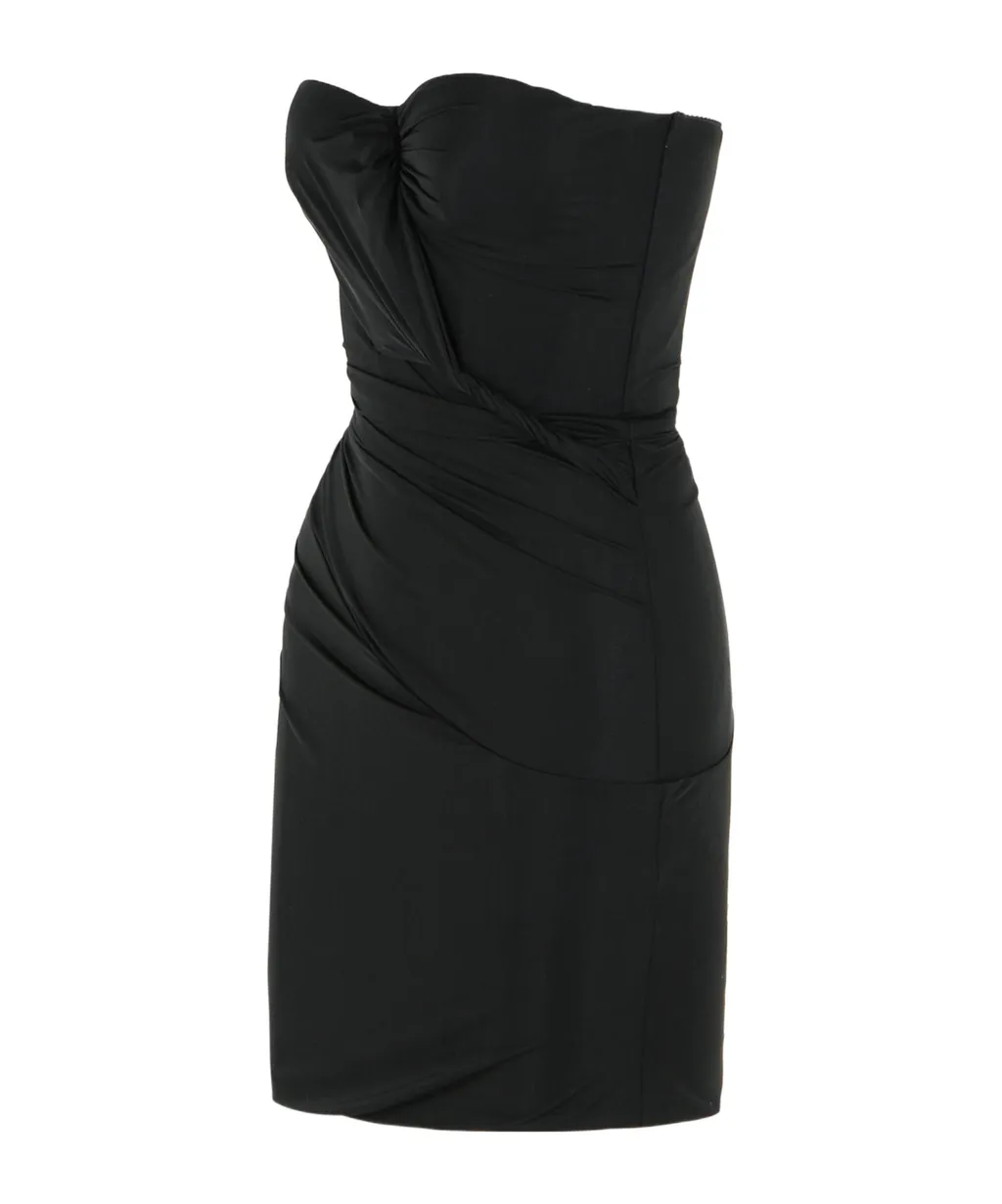 Blumarine Gathered Strapless Mini Bustier Dress